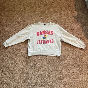 Kansas Jayhawks Women's Crew Neck Sweater - Gray